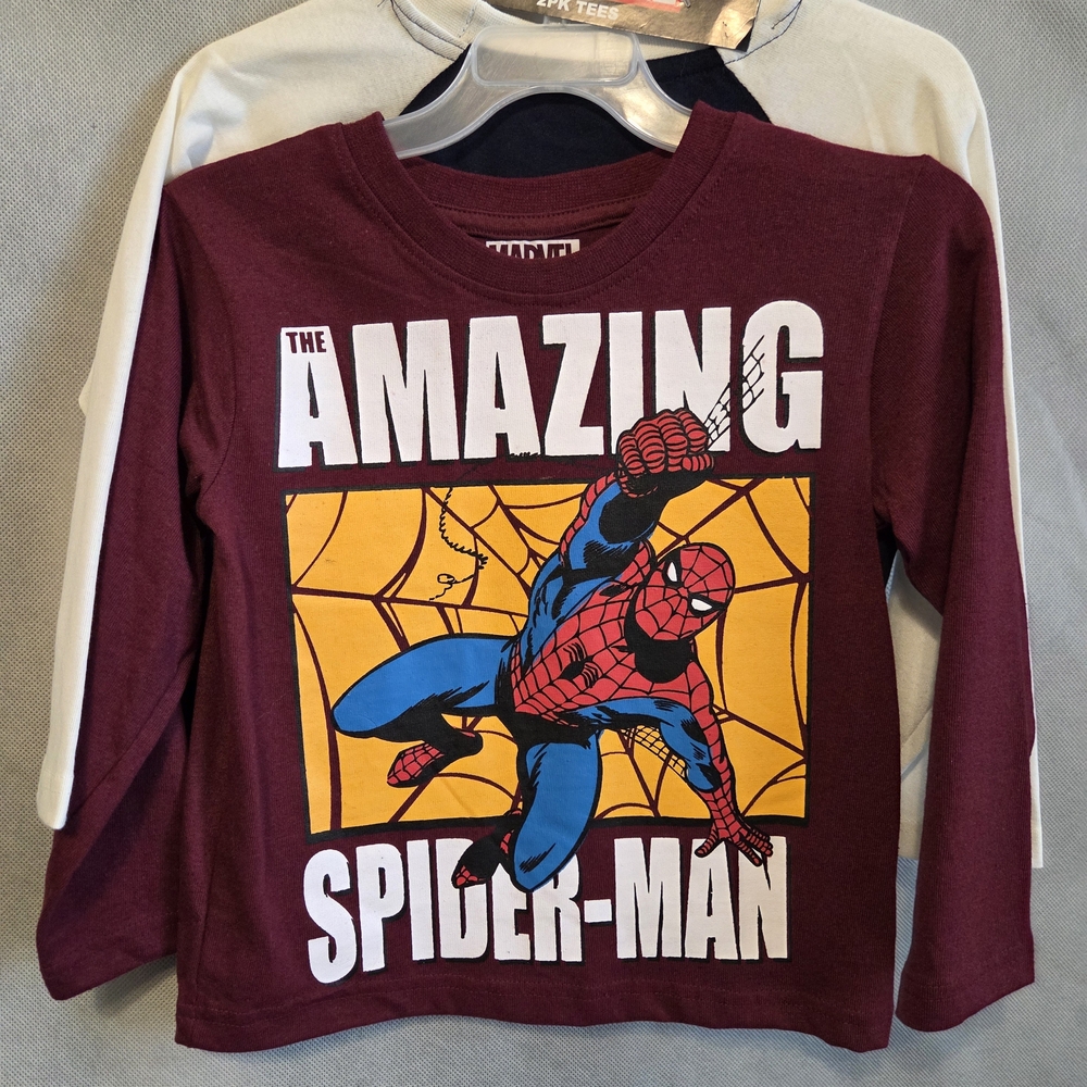 Marvel Amazing Spider-Man Kids Long Sleeve Tee 2 Shirt Set